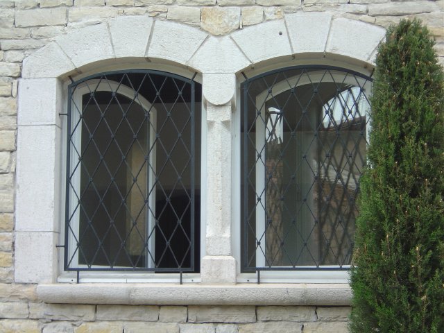 The living/dining room windows 