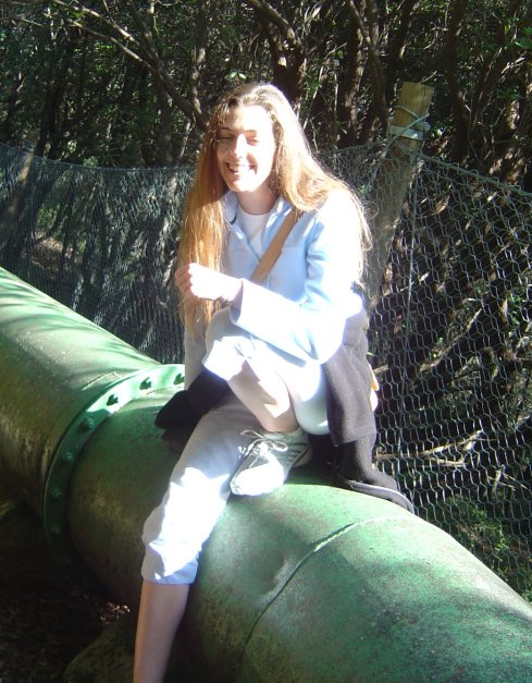 Me resting on the pipe
