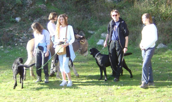 Dog, Carine, Alice, Coralie, dog, Max and Laurie