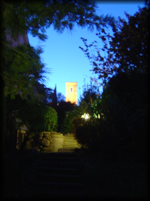 The church in Le Cannet at dusk