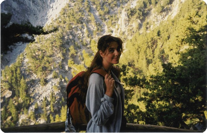 Coralie in the Gorge of Samaria, Crete, August 1998