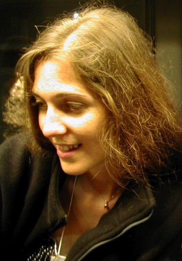 Photo of me (by Amy) in bus during the May 2004 NY trip