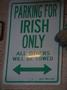 Groenendael, Parking-Irish-only sign