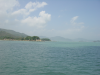 Small beach viewed from the ferry boat