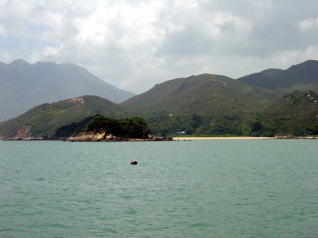 Small beach viewed from the ferry boat