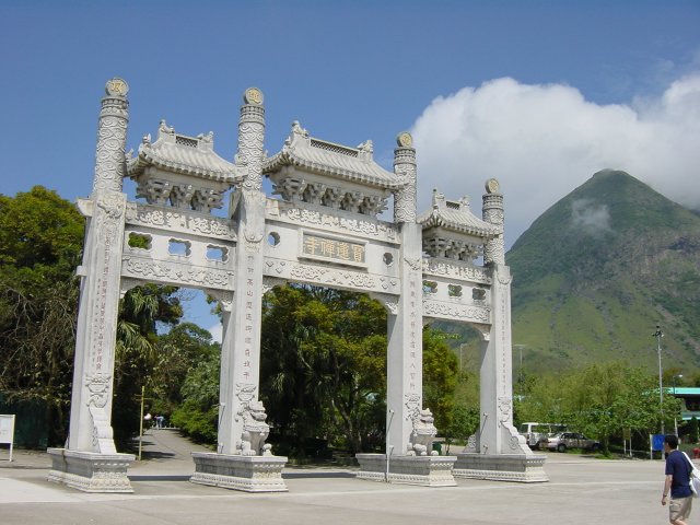 Po Lin Monastery carved stone gate