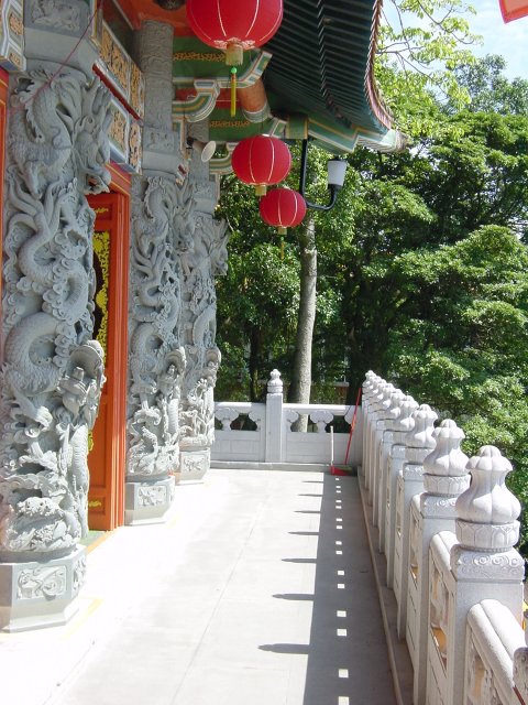 Dragon carvings on the wall of the monastery
