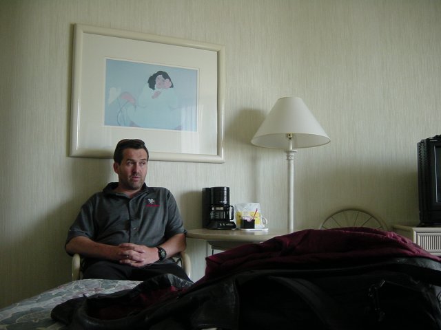 Daniel in our room at the Ohana Waikiki Tower hotel
