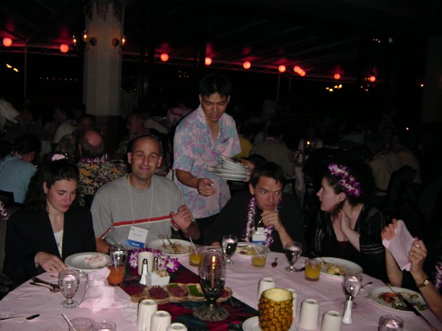 Christelle, Dean, waiter, Max and Amy