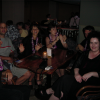Philipp, Dean, Caroline and Marie dancing on their chairs, Max and Amy