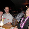Dean waving, Caroline laughing