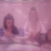 Through a pink plastic glass: Christelle, Coralie - picture taken by Jose