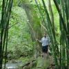 Daniel standing on a great root