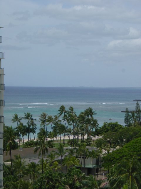 View on the ocean from the room of our first hotel