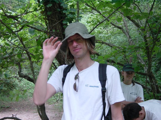 Philipp wearing Hakon's hat