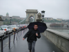 Daniel frolicking on Chain bridge