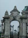 Entrance and statue in the middle