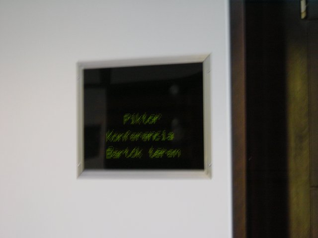 Very fuzzy sign of the Bartok room