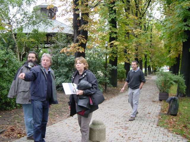 Ivan, Gusztav, Marie-Claire, Daniel in the garden of BCC