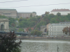 View on the Duna (Danube) of the Chain bridge, Royal Castle, funicular, from the lunch room of the Academy of Science