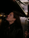 Coralie on the foreground, Chain bridge in the background