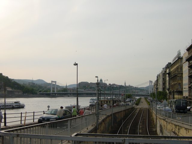 Railway and Erzsebet Szabadsajto bridge