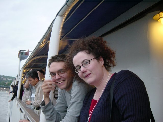 On the boat: Max and Amy