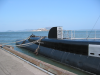 Pampanito submarine and Alcatraz in the back