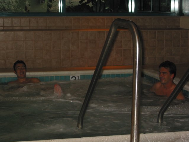 Nico and Steph having fun in the spa