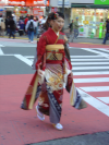 Lady dressed in typical Japanese garments