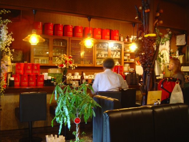 The inside of a cafe