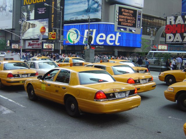 Broadway full of taxis