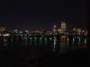 View from my room at night: the Charles River, reflections of lights and buildings