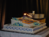 W3C 10th birthday cake and its 10 candles lit