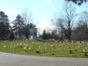Hundreds of US flags at cemetary in Woburn