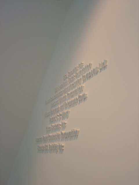 On a slanted wall, some 3D writings in the Stata Center