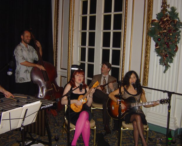 The Moonlighters (with Ian at the back on the right, playing ukulele)