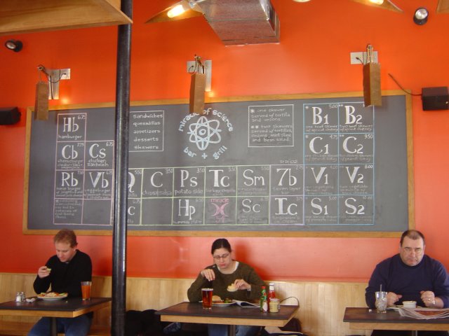The menu on a big blackboard