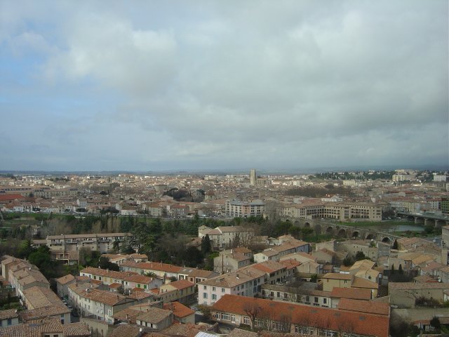 View on Carcassonne from the castle