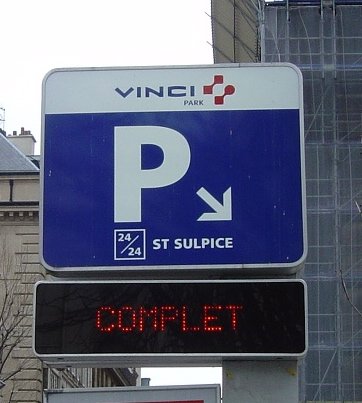 Vinci car park at Saint-Sulpice (dedicated to Da Vinci Code fans --and I know there are a bunch)