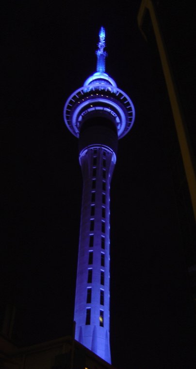 Auckland tower at night