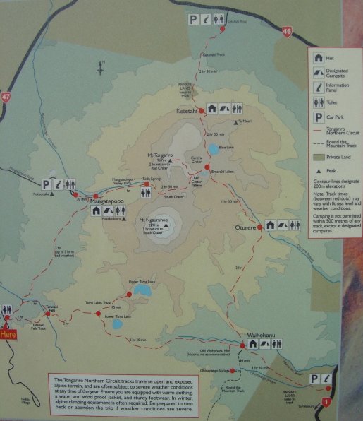 Tongariro National Park map