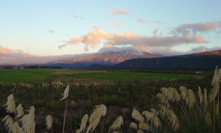 View from a place called National Park towards Tongariro National Park