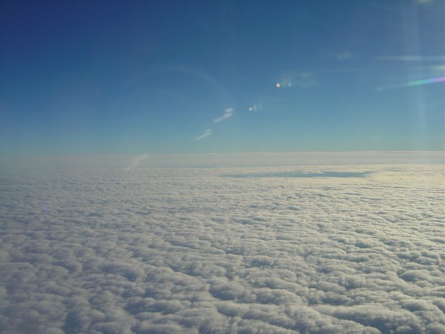 Above a see of fluffly white clouds