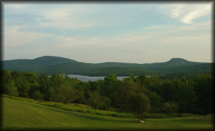 Lucerne, Maine, view on a lake and lots of grass and trees