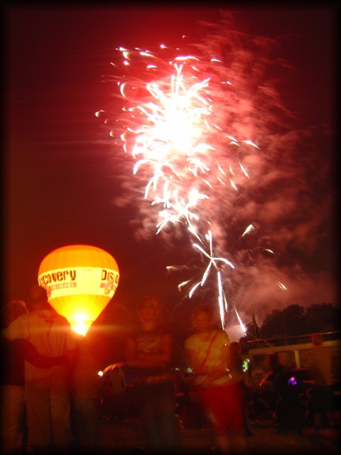 Fireworks, glowing balloon and ghosts