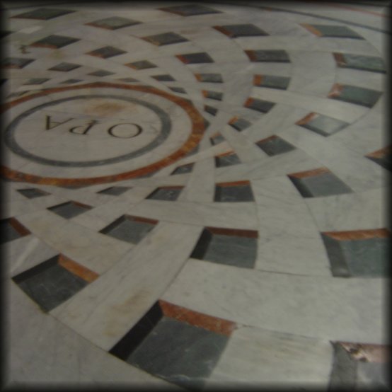 Marble floor in the Cathedral of Santa Maria Del Fiore, Firenze