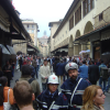 On the Ponte Vecchio, Firenze, jewelleries, carabinieri, crowd, il Duomo in the background (ericP from behind on the foreground)