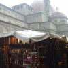 Market behind il Duomo, Firenze, warm colours under the tent and grey from the weather above