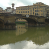 L'Arno, bridge, buildings, clouds, Firenze